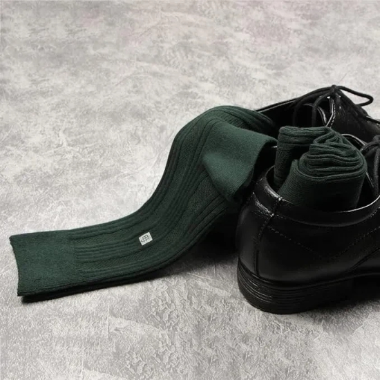 Men's Cosmic Ribbed Formal Socks - Bottle Green