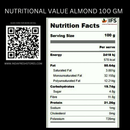 IFS NATURAL  ALMOND 250 GM