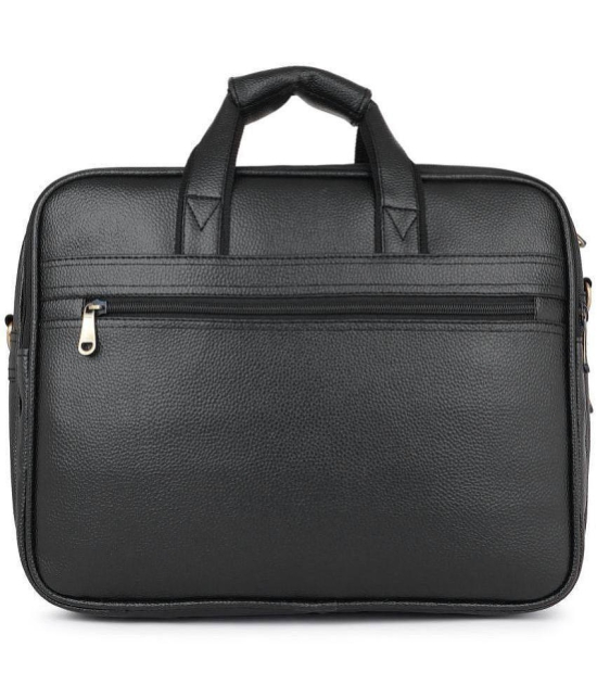 Da Tasche Black Synthetic Leather Office Bag - Black