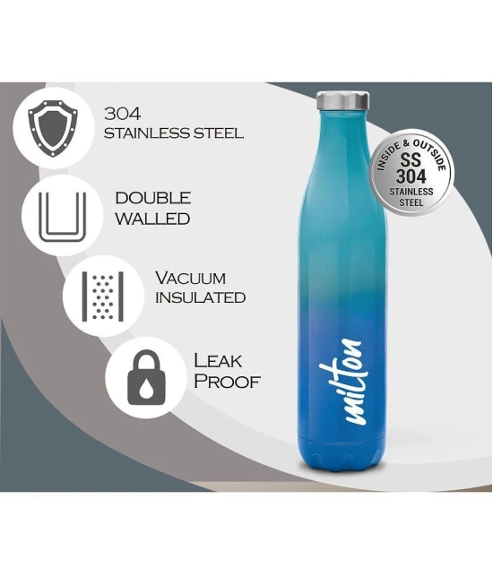 Milton Prudent 500 Thermosteel 24 Hours Hot and Cold Water Bottle, 510 ml, Blue - Blue