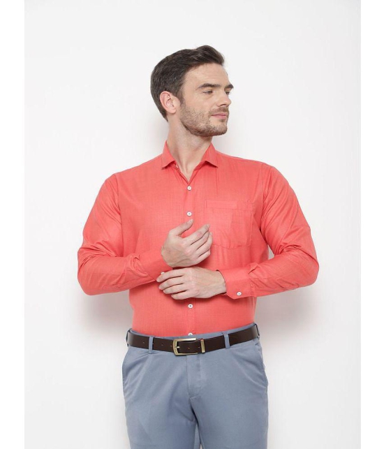 SREY - Orange Cotton Blend Slim Fit Men's Formal Shirt ( Pack of 1 ) - None