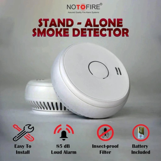 Smoke Detector Set of 1| Battery Operated High Sensitivity Wireless Smoke Alarm