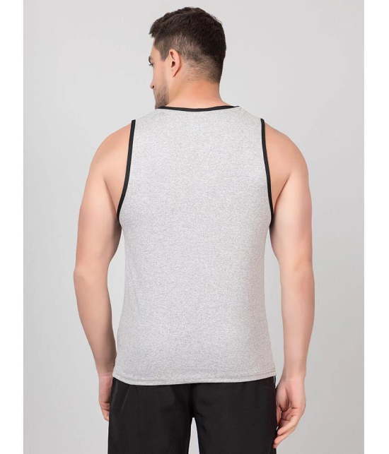 Looks United Grey Men Gym Vest Cotton Mens Vest ( Pack of 1 ) - None