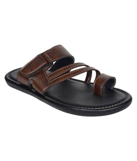 Ajanta Brown Flip Flops - None