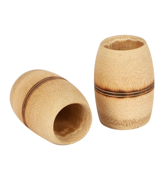 Handmade Bamboo Kulhad - 4 inch with Smoke Finish - 2 Pieces