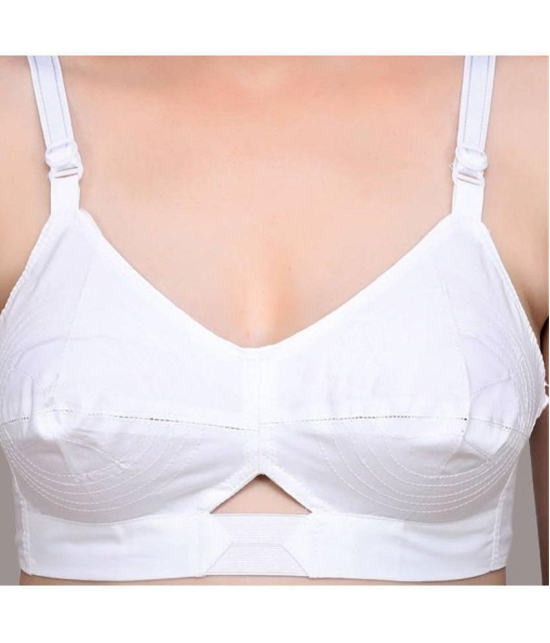 Zourt - White Cotton Non Padded Womens Everyday Bra ( Pack of 1 ) - None