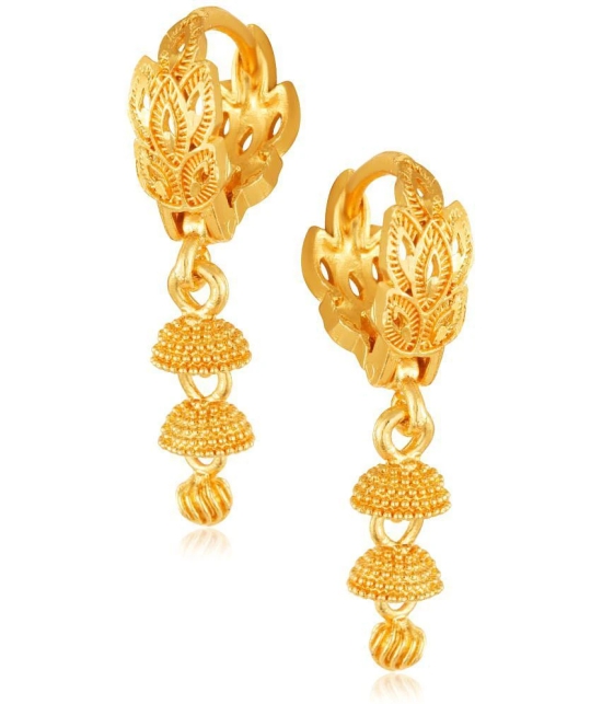 Vighnaharta Filigree work Gold Plated alloy Hoop Earring Clip on fancy drop Bali Earring for Women and Girls  [VFJ1574ERG] - Golden