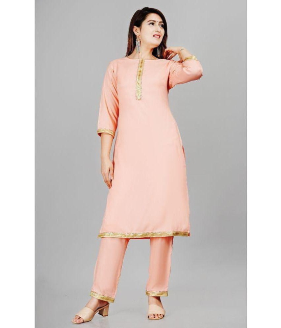 Smien - Pink Straight Rayon Womens Stitched Salwar Suit ( Pack of 1 ) - None