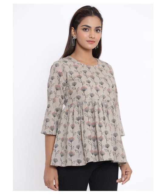 miravan Cotton Regular Tops - Beige - M