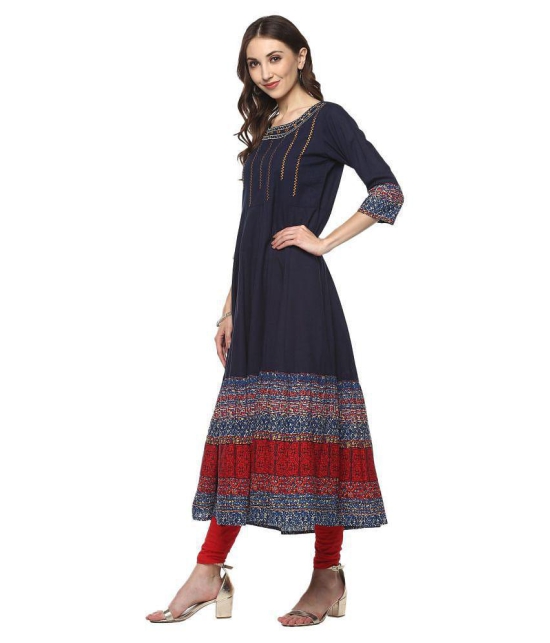 Yash Gallery Multicolor Cotton Anarkali Kurti - None