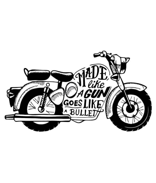 Asmi Collection Black Bike Motorbike Motivational Wall Sticker ( 50 x 90 cms )