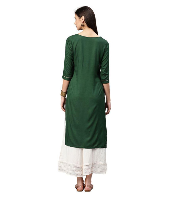 Alena - Green Rayon Women's Straight Kurti - L