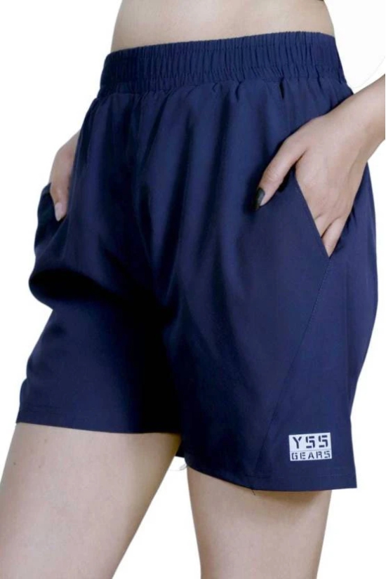 Solid Women Dark Blue Sports Shorts