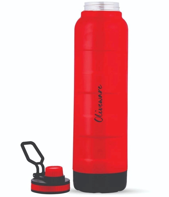 Oliveware Red Sipper Water Bottle 1000ml mL ( Set of 1 ) - Red