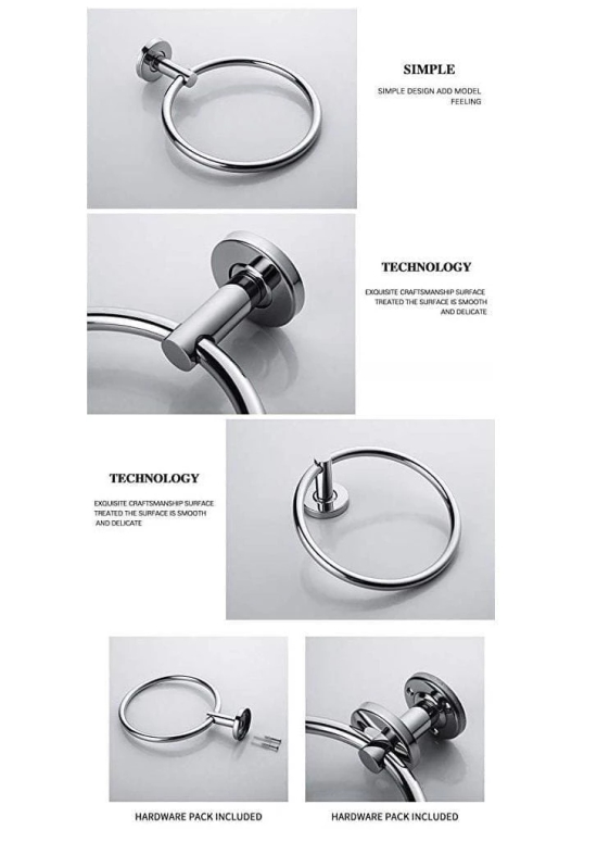 ANMEX ROUND Stainless Steel Towel Ring for Bathroom/Wash Basin/Napkin-Towel Hanger/Bathroom Accessories