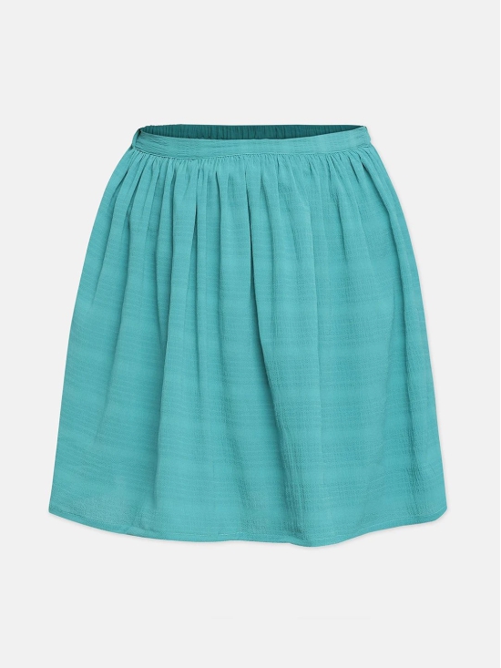 Oxolloxo Girls Sea-Green Striped A-Line Knee-Length Skirt