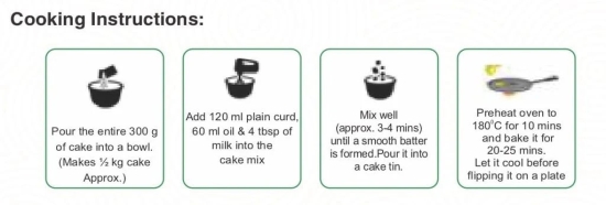 foodfrillz Millet Cake Premix (Classic Vanilla) 300 g and Whipping Cream Powder (Vanilla) 100 g Combo Pack