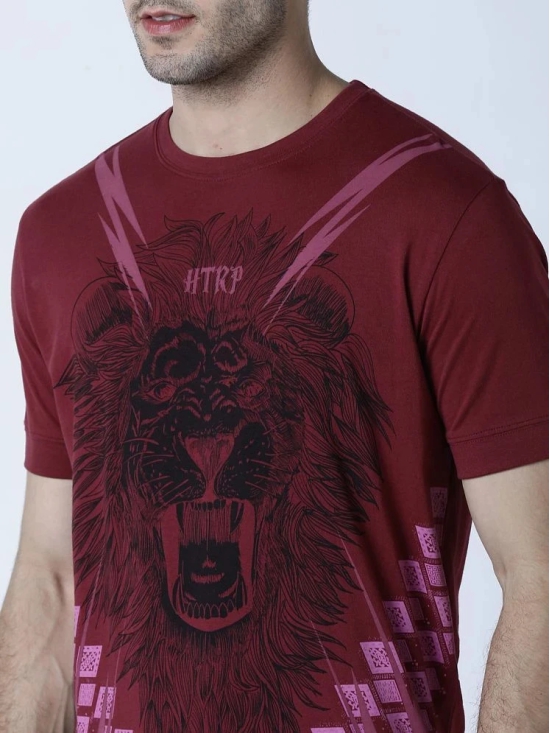 Huetrap - Maroon Cotton Regular Fit Mens T-Shirt ( Pack of 1 ) - None