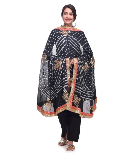 Apratim Black Art Silk Gota Patti Dupatta