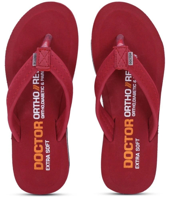 DOCTOR EXTRA SOFT - Maroon Womens Thong Flip Flop - None