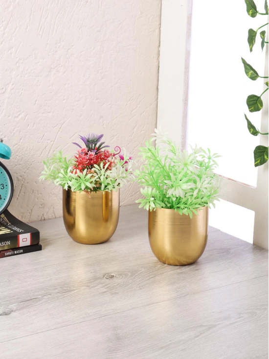 Gold Small Plating Planter (Set of 2)-Gold