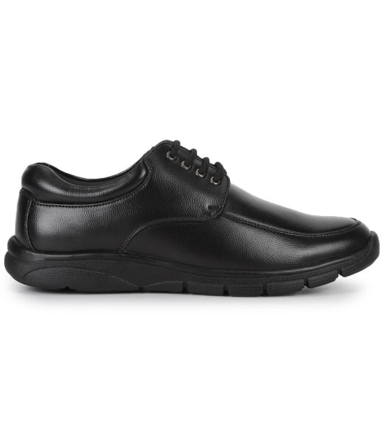 UrbanMark Men Cushion Comfort Faux Leather Shoe Derby Formal Shoe with Lace - Black - None