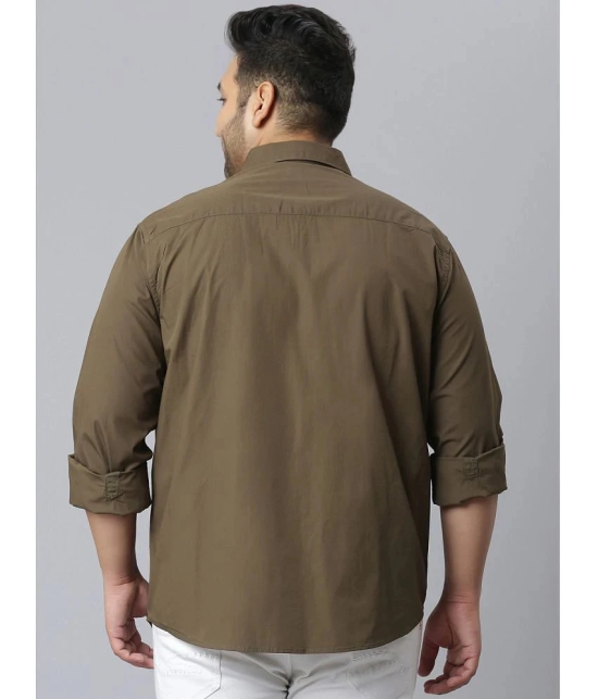 instaFab - Olive Cotton Oversized Fit Mens Casual Shirt ( Pack of 1 ) - None