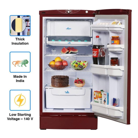 Godrej 180 L 2 Star Direct Cool With Jumbo Vegetable Tray Single Door Refrigerator (RD EDGE 205B WRF DR WN, Drenim Wine)