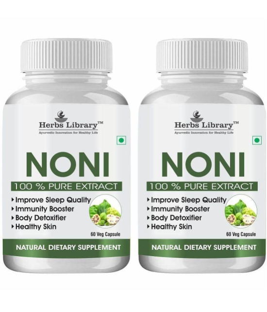 Herbs Library Noni Capsule For Boost Immunity & Blood Sugar, 60 Capsules Each (Pack of 2)