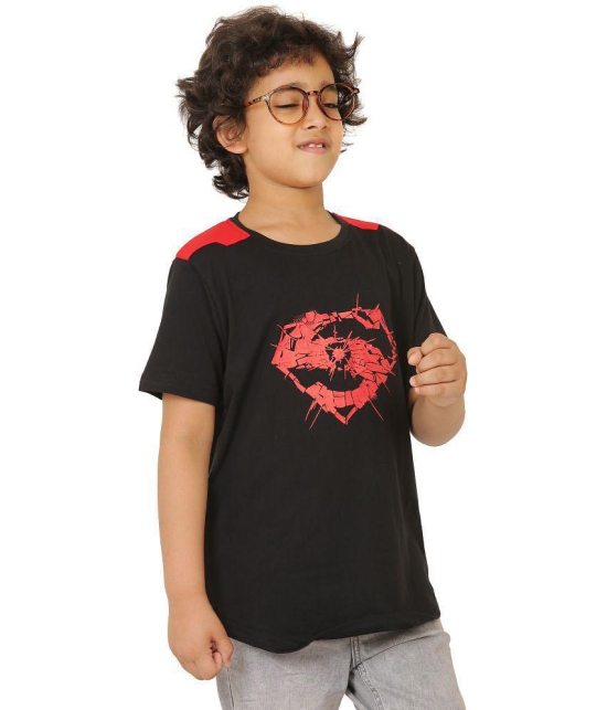 SmartRAHO - Black Cotton Boy's T-Shirt ( Pack of 1 ) - None