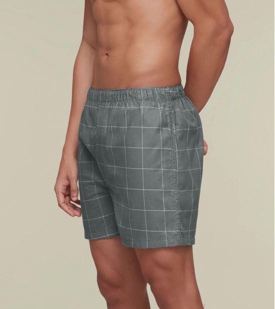 Checkmate Combed Cotton Boxers Frosty Grey S