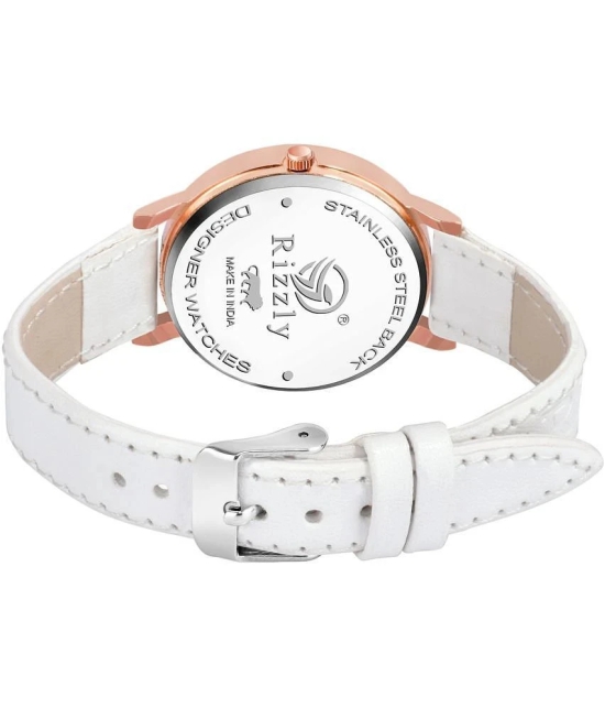 Septem White Leather Analog Mens Watch