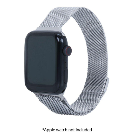 Croma Fine Metallic Strap for Apple iWatch (38mm / 40mm / 41mm) (Apple Compatible, Grey)