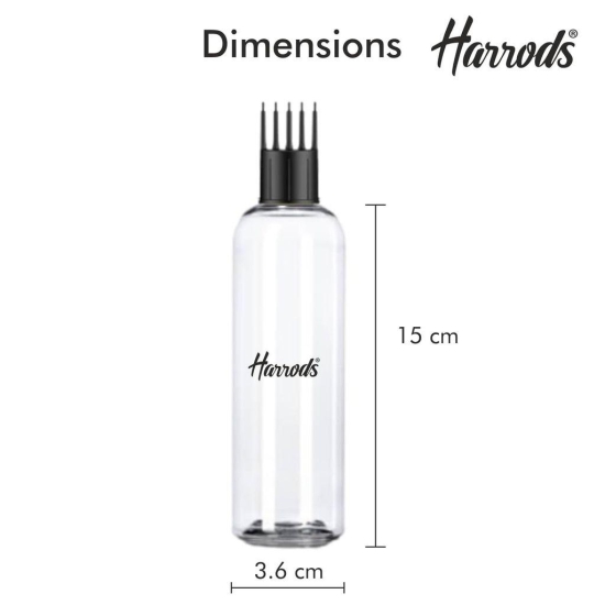 HARRODS 200ml Empty Plastic Bottle for hair application (2 Mist Spray + 1 Applicator) Pack of 3 | Perfect For Hair Oil, Perfume, Rosewater, Travel Friendly