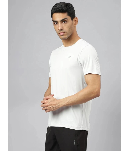 Alcis White Polyester Slim Fit Mens Sports T-Shirt ( Pack of 1 ) - None