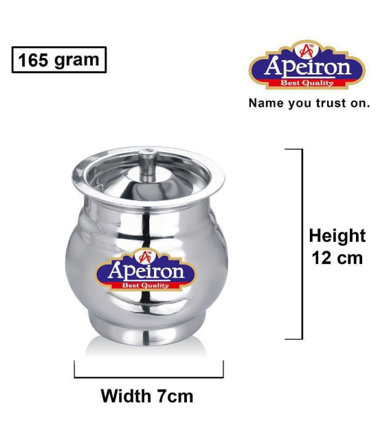 APEIRON Ghee pot Steel Food Container Set of 2 300 mL - Silver