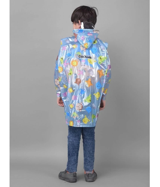 Dollar Rainguard Kids Full Sleeve Face Printed Long Raincoat With Adjustable Hood and Pocket - None