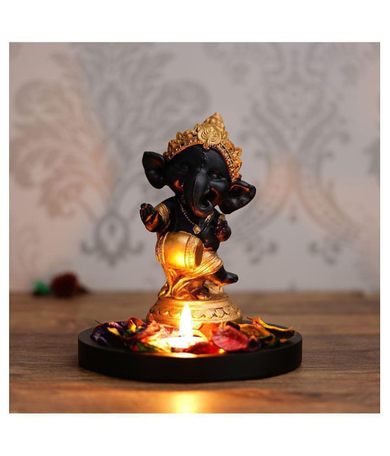 eCraftIndia Showpiece Wood Ganesha Idol 15 x 15 cms Pack of 1