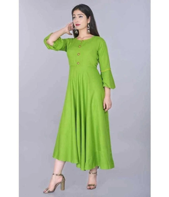 SIPET - Green Rayon Womens Anarkali Kurti ( Pack of 1 ) - None