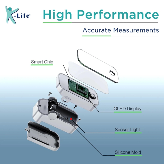 K-Life FTP-102 Finger Tip Pulse Oximeter with free storage pouch