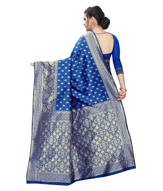 ofline selection Blue Jacquard Saree