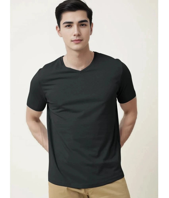 Radprix Cotton Regular Fit Solid Half Sleeves Mens T-Shirt - Black ( Pack of 1 ) - None