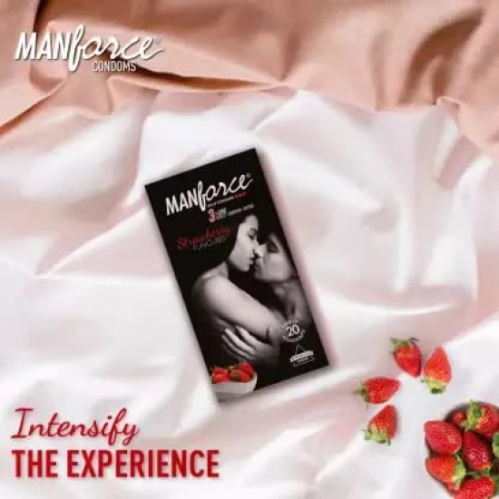 MANFORCE Chocolate Strawberry Condoms 10s (Combo of 2) Condom (Set of 2 20 Sheets)