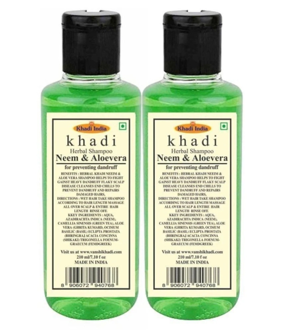 Khadi Herbal Neem & Aloevera Natural Shampoo 420 mL Pack of 2