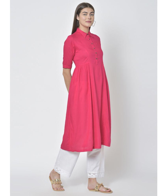 Pistaa - Pink Viscose Women's Flared Kurti ( Pack of 1 ) - None