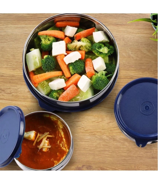 Oliveware Steel Blue Food Container ( Set of 3 ) - Blue