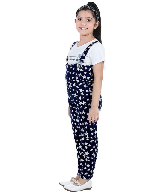 Naughty Ninos Girls Navy Star Printed Dungarees and Top Set - None