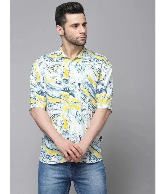 Rigo - Yellow Rayon Slim Fit Mens Casual Shirt ( Pack of 1 ) - None