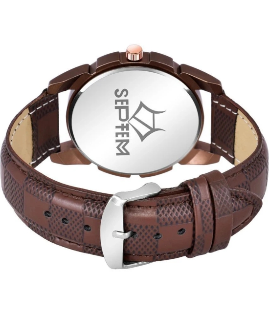 Septem Multicolor Leather Analog Mens Watch