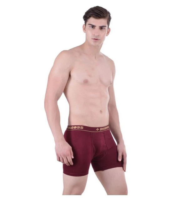 Dollar Bigboss - Maroon 100% Cotton Mens Trunks ( Pack of 3 ) - 80